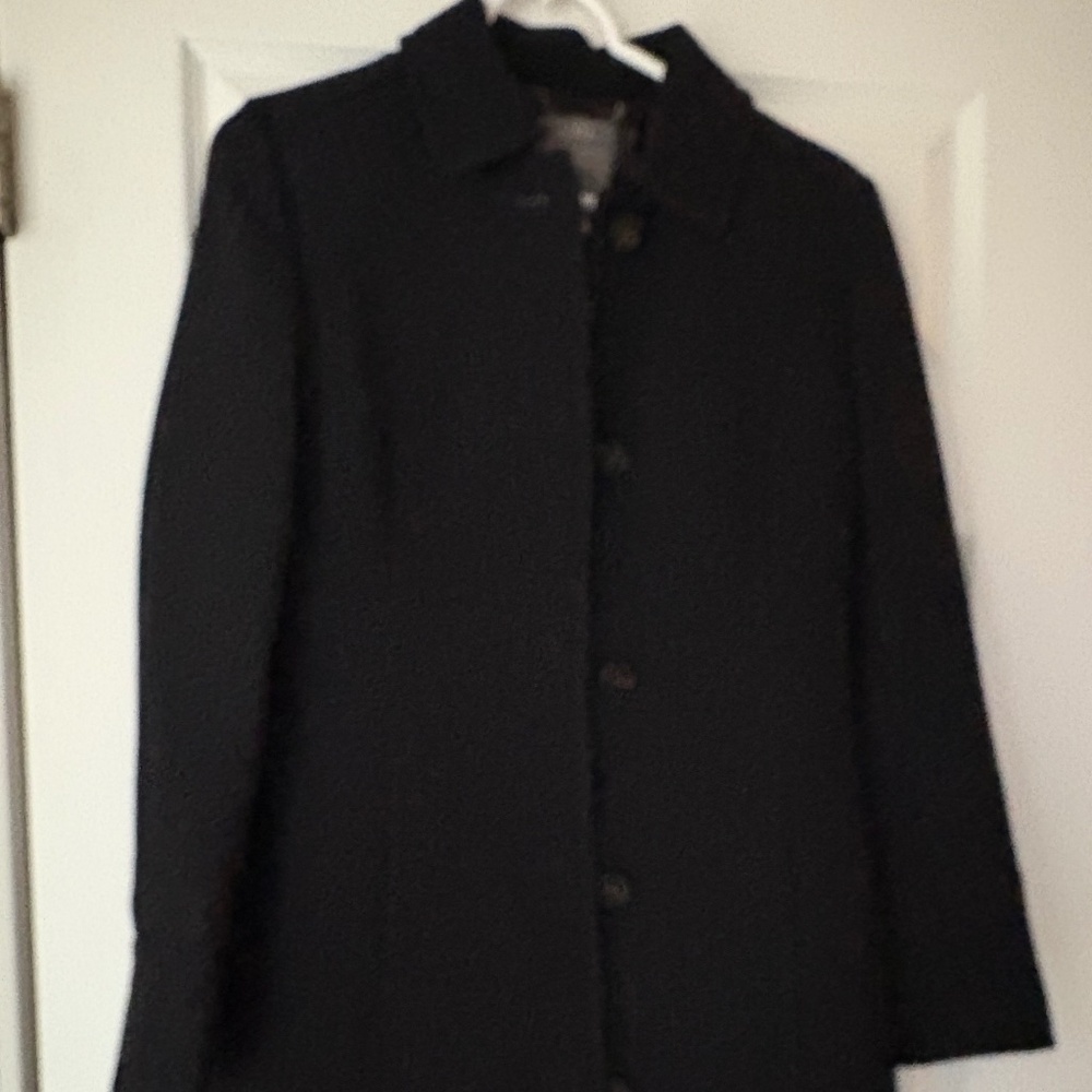 J Crew Black Classic Wool Double Cloth Lady Day Coat